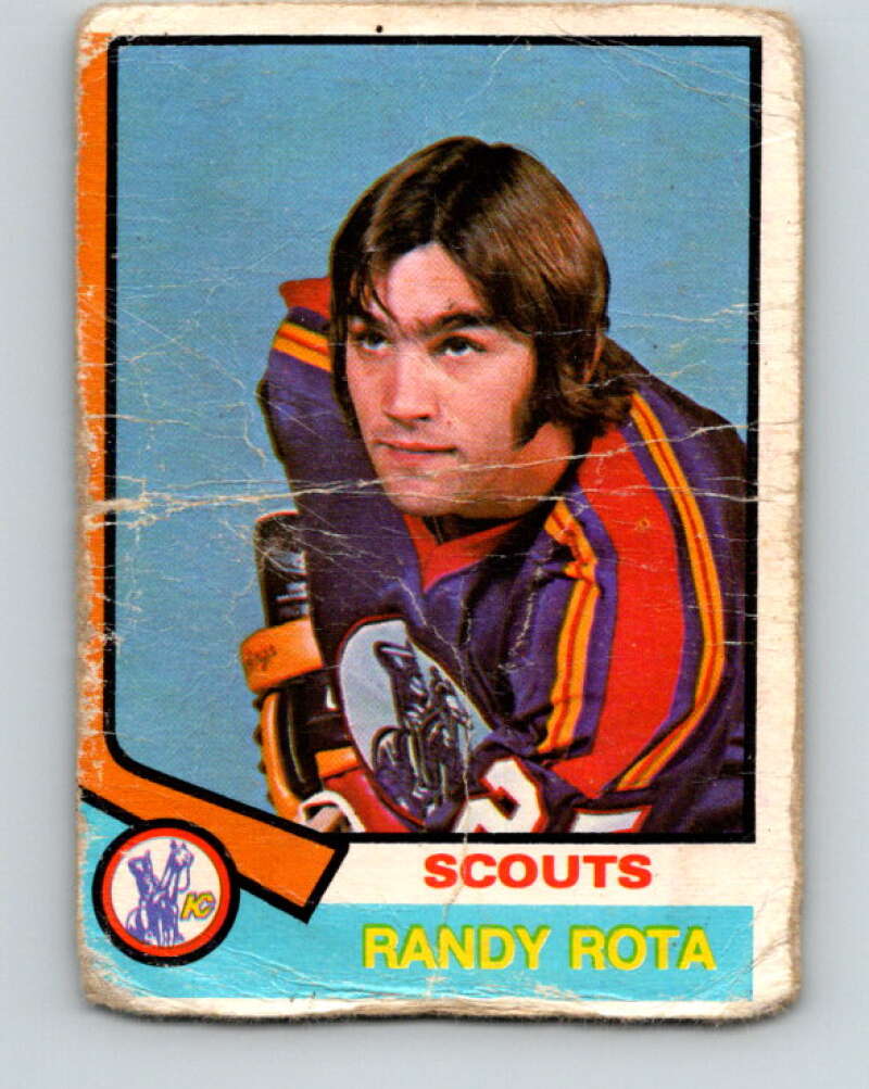 1974-75 O-Pee-Chee #362 Randy Rota RC Rookie Kansas City Scouts V5071