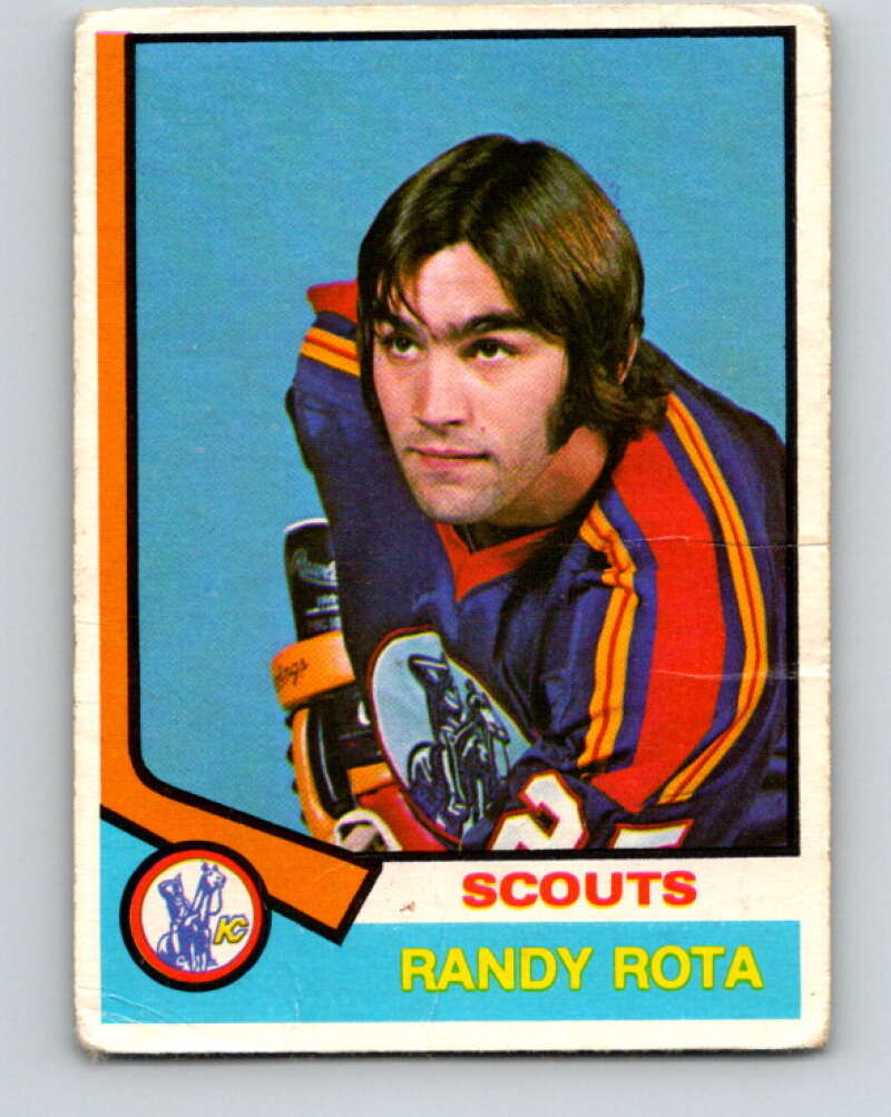 1974-75 O-Pee-Chee #362 Randy Rota RC Rookie Kansas City Scouts V5072