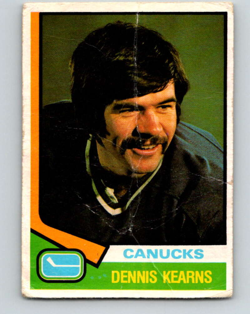 1974-75 O-Pee-Chee #366 Dennis Kearns Vancouver Canucks V5081