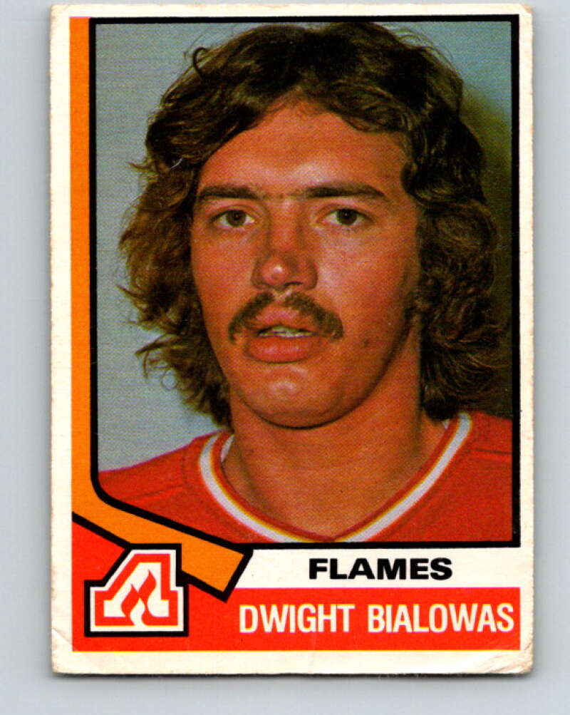1974-75 O-Pee-Chee #372 Dwight Bialowas RC Rookie Atlanta Flames V5091