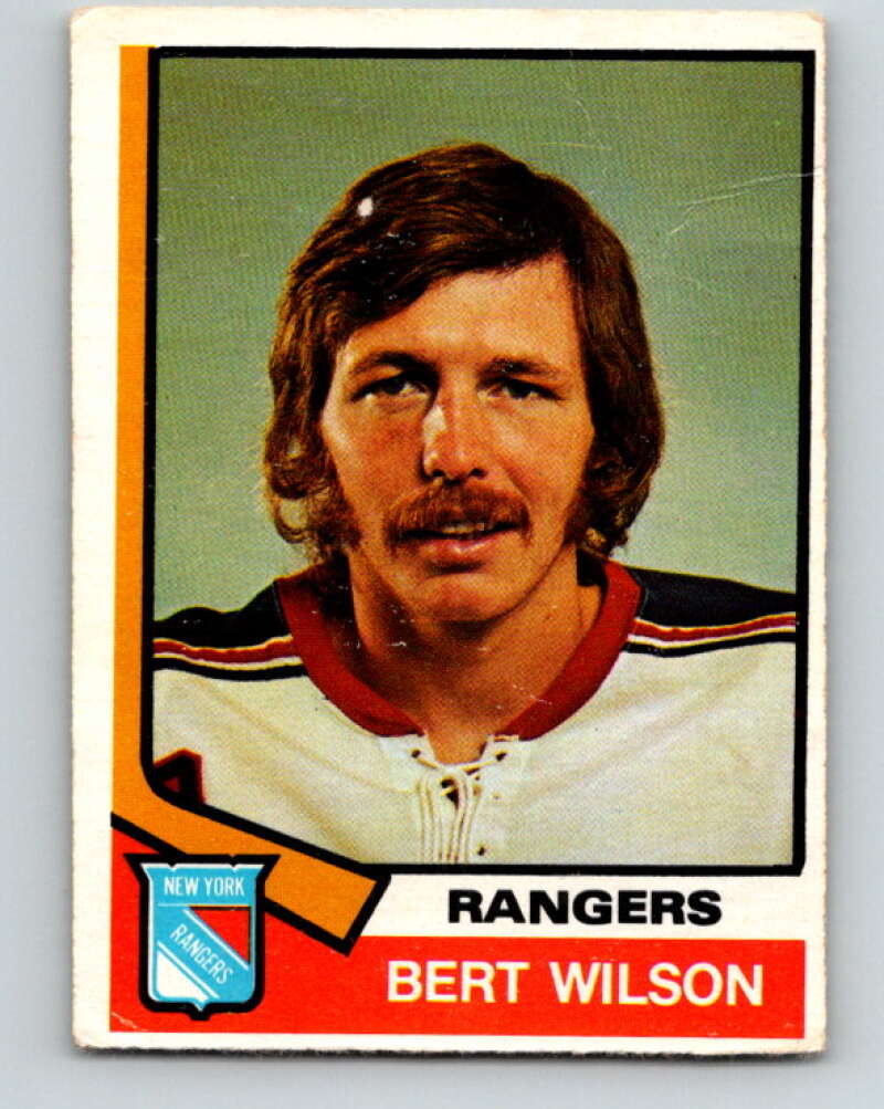 1974-75 O-Pee-Chee #384 Bert Wilson RC Rookie New York Rangers V5112