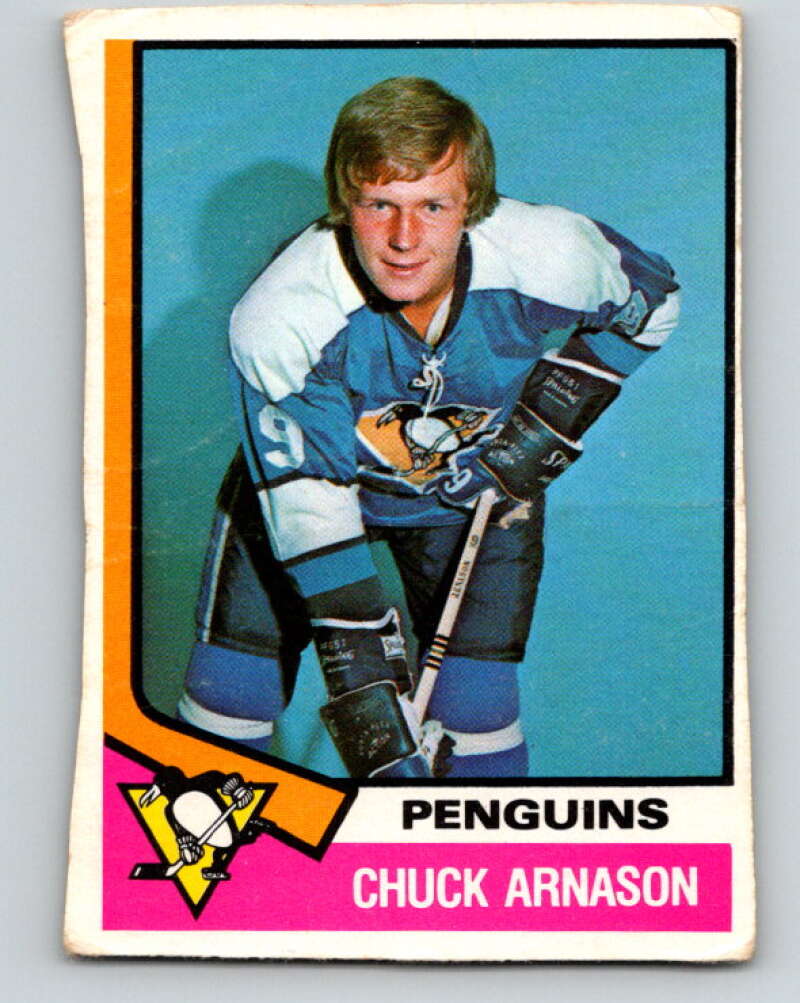 1974-75 O-Pee-Chee #385 Chuck Arnason RC Rookie Pittsburgh Penguins V5113