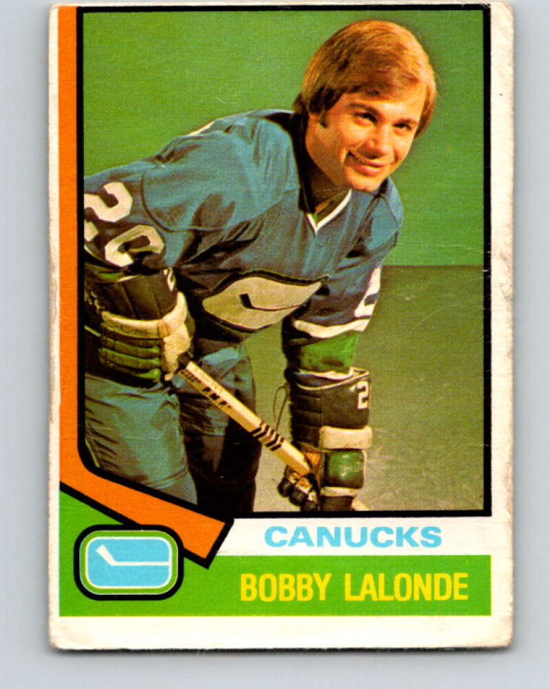 1974-75 O-Pee-Chee #392 Bobby Lalonde Vancouver Canucks V5122
