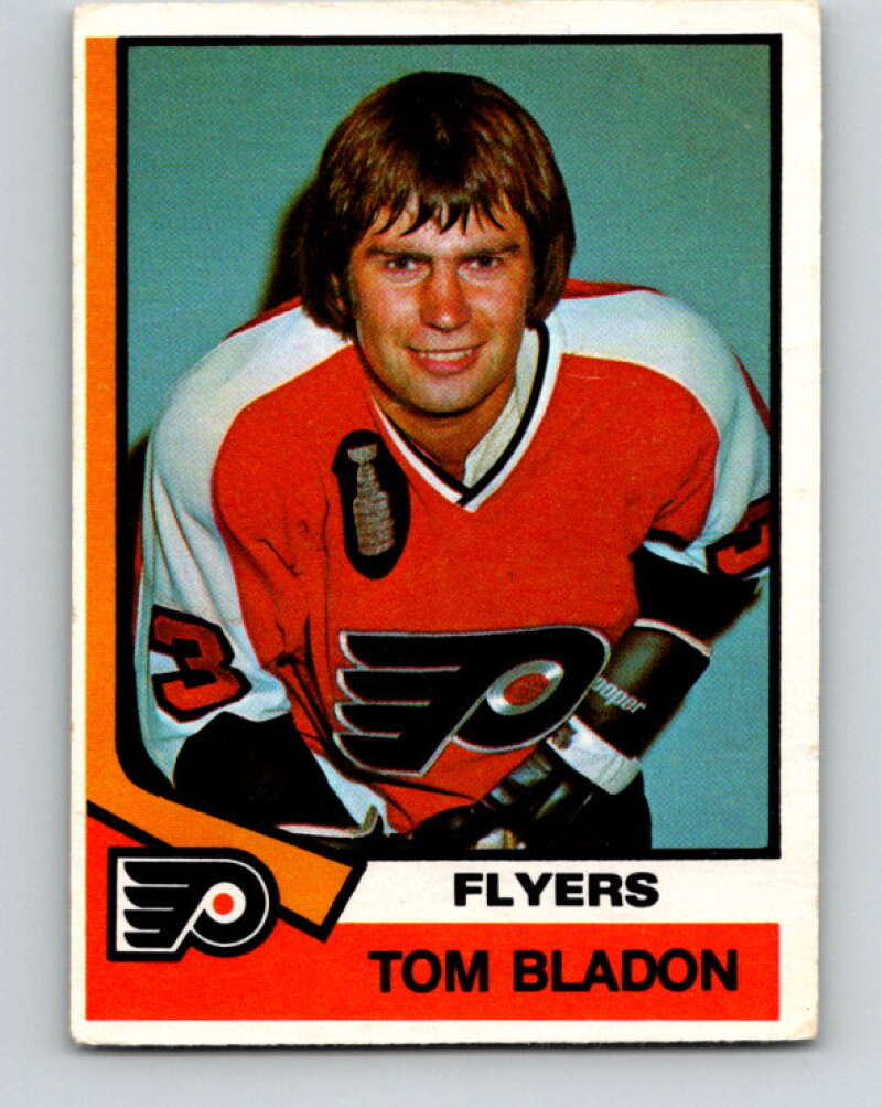 1974-75 O-Pee-Chee #396 Tom Bladon RC Rookie Philadelphia Flyers V5128