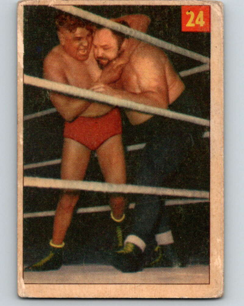 1954 Parkhurst #24 Big Ben Morgan Wrestling Vintage Sports Card V5149