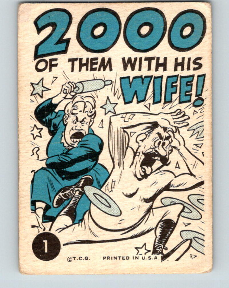 1961 Crazy Cards #1 Basher Brown 2500 Fights! Boxing V5159