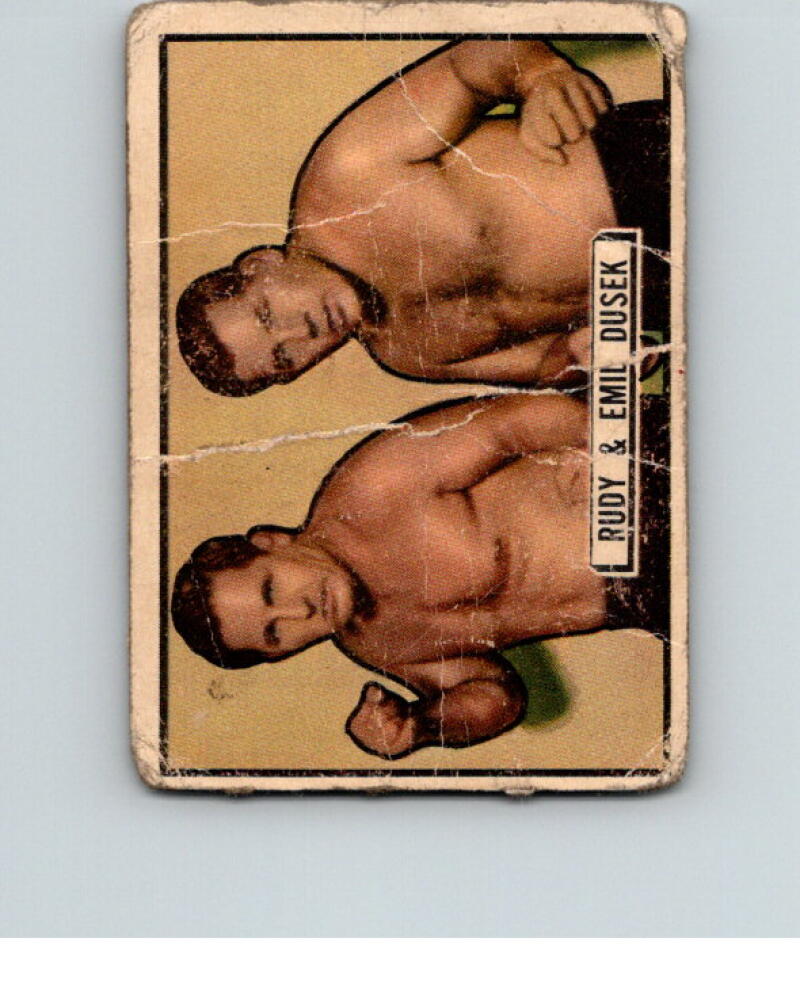 1951 Topps Ringside #9 Rudy & Emil Dusek Brothers Vintage Boxing V5160