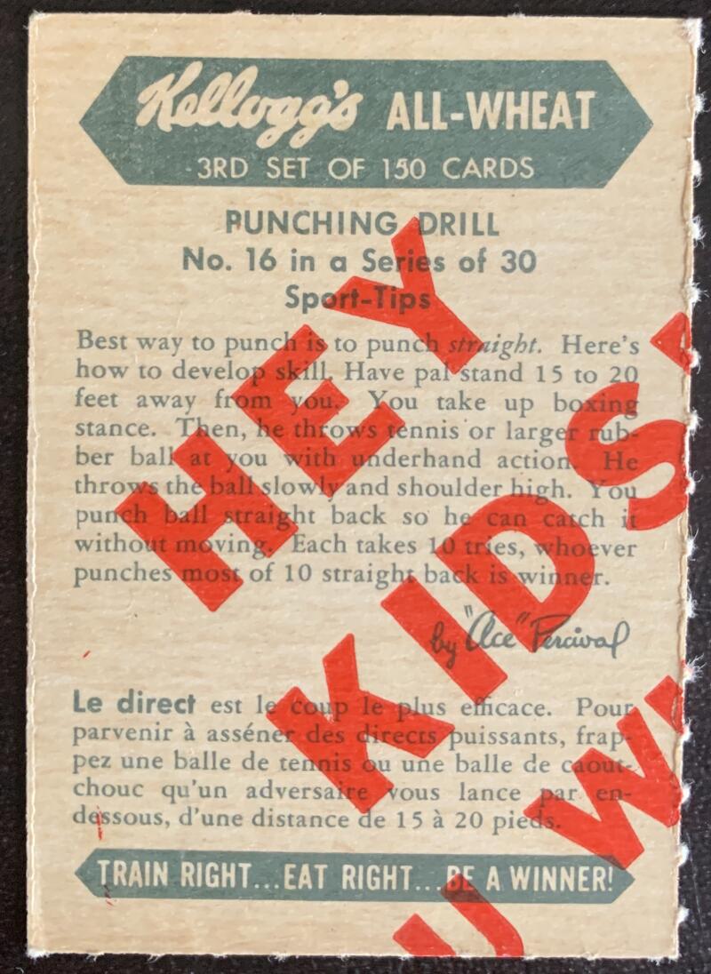 1945-47 Kellogg's All-Weat #16 Punching Drill Vintage Boxing V5176