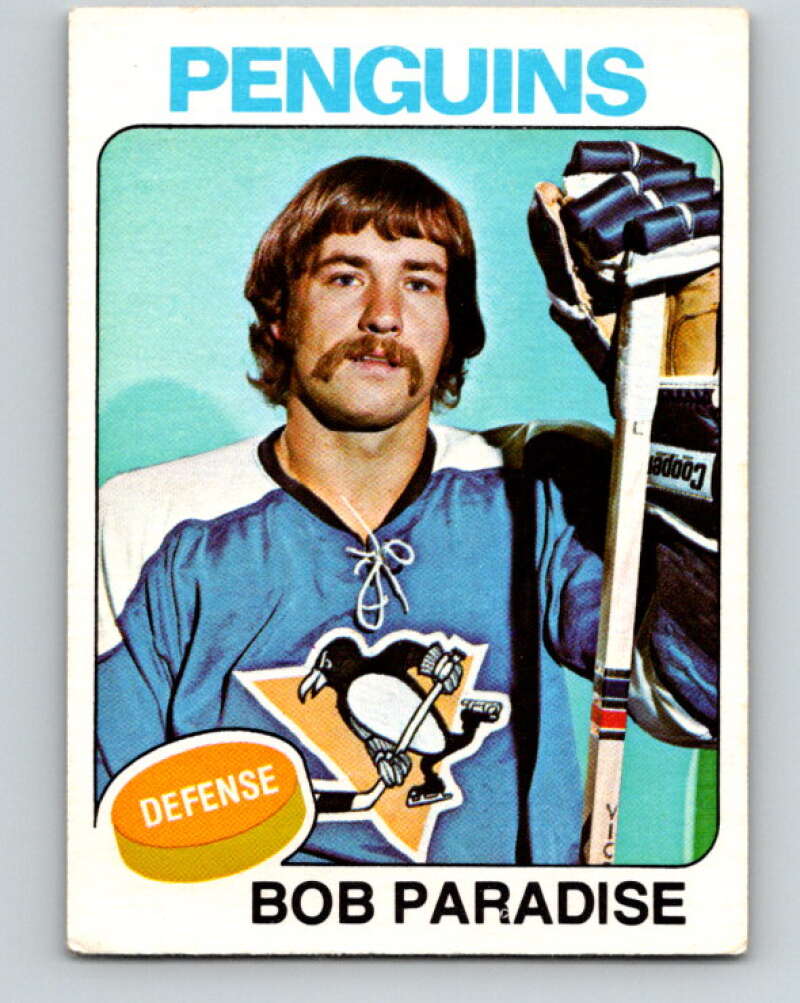 1975-76 O-Pee-Chee #21 Bob Paradise Pittsburgh Penguins V5292