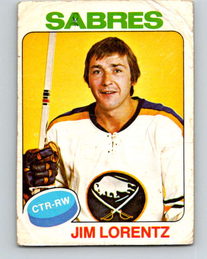1975-76 O-Pee-Chee #28 Jim Lorentz Buffalo Sabres V5321