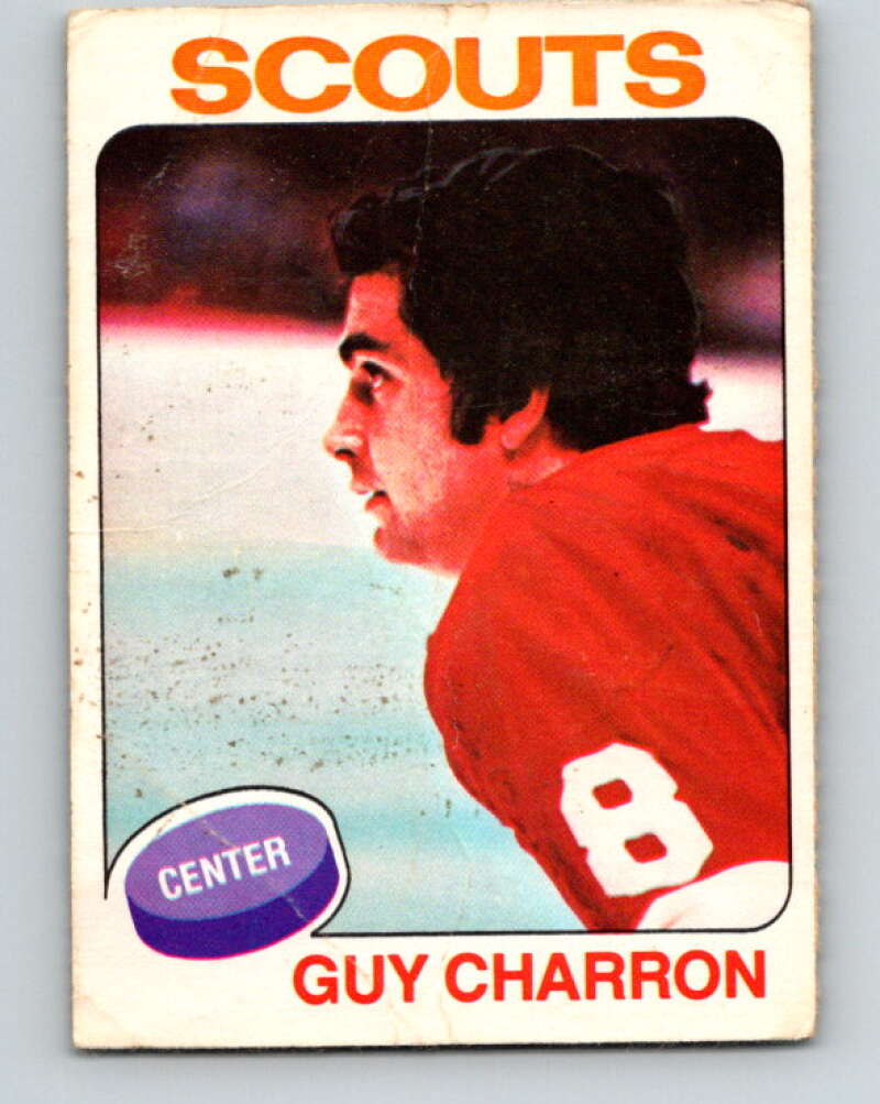 1975-76 O-Pee-Chee #32 Guy Charron Kansas City Scouts V5340