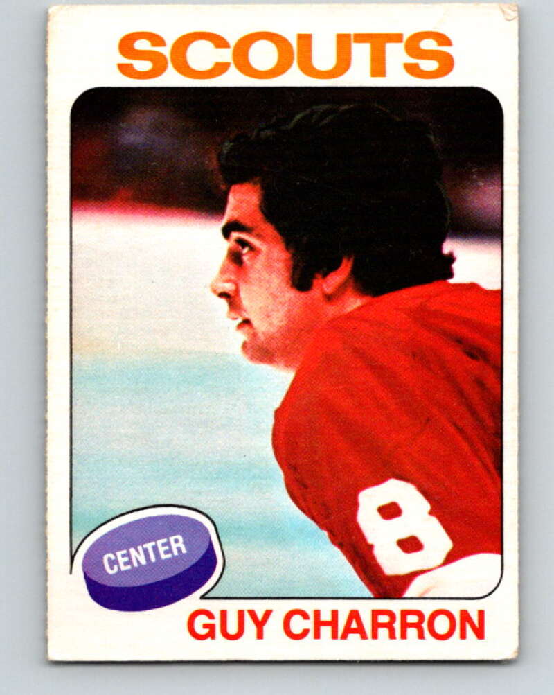 1975-76 O-Pee-Chee #32 Guy Charron Kansas City Scouts V5341