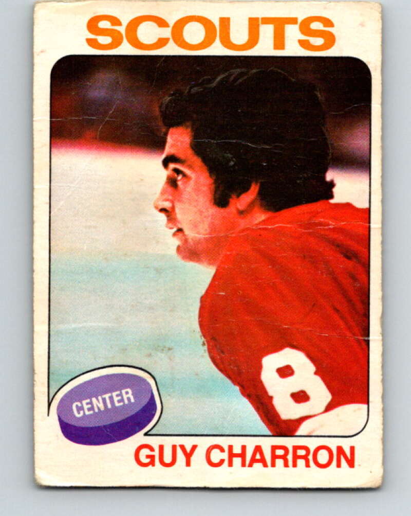 1975-76 O-Pee-Chee #32 Guy Charron Kansas City Scouts V5343