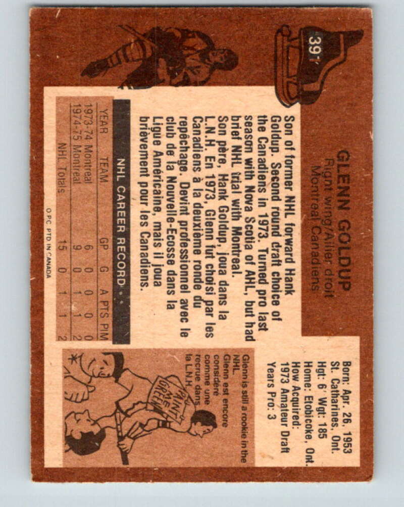 1975-76 O-Pee-Chee #39 Rick Kehoe Pittsburgh Penguins V5371
