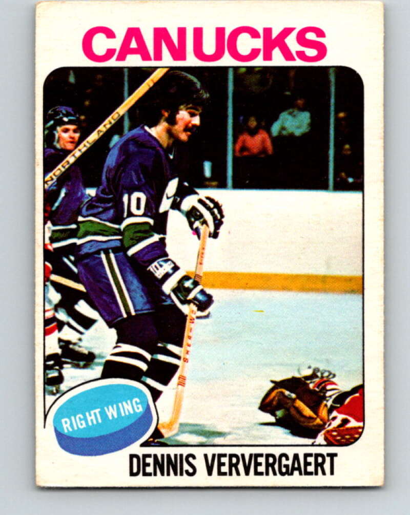 1975-76 O-Pee-Chee #42 Dennis Ververgaert Vancouver Canucks V5378