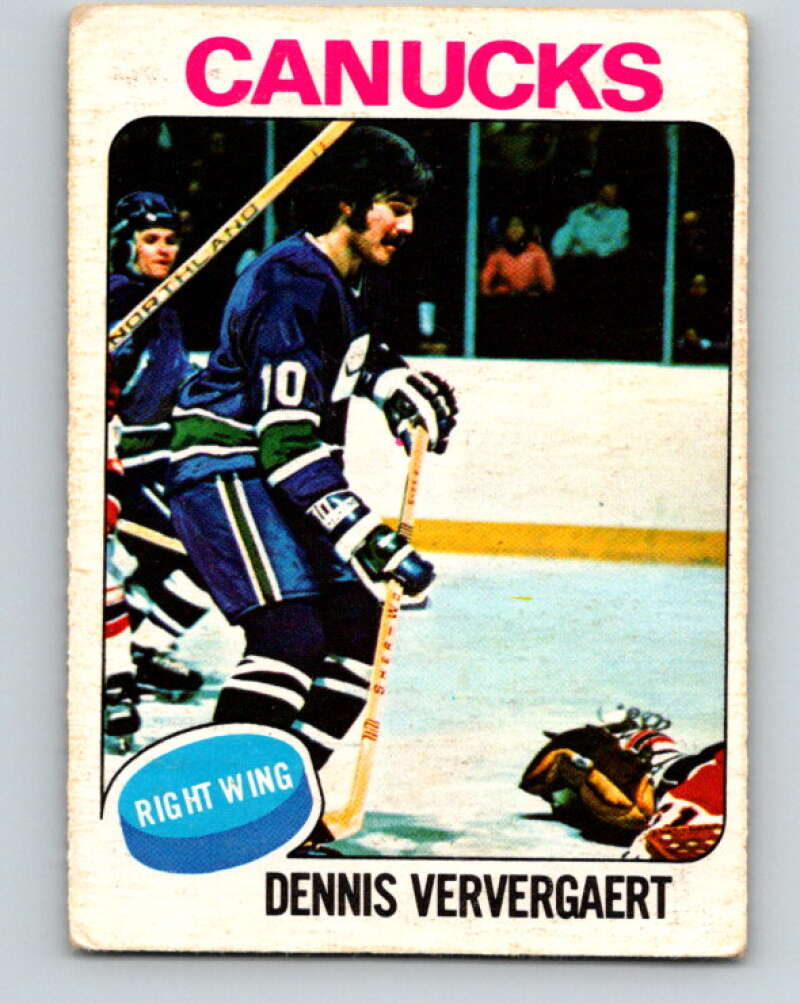 1975-76 O-Pee-Chee #42 Dennis Ververgaert Vancouver Canucks V5380