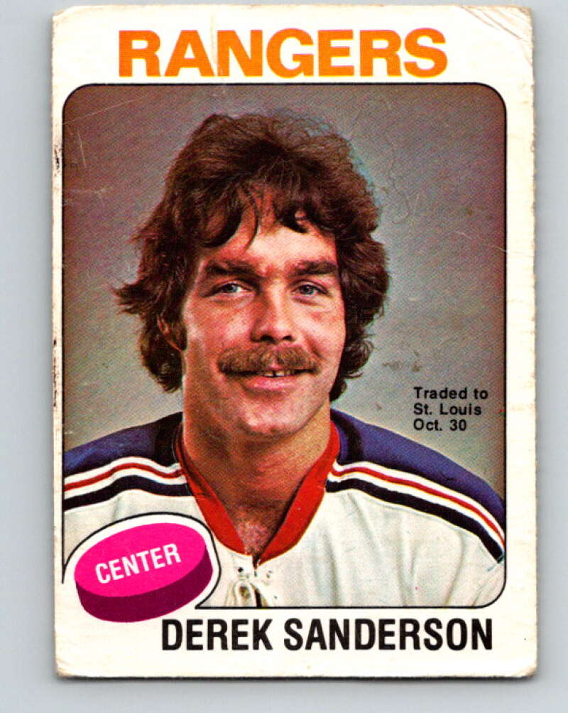 1975-76 O-Pee-Chee #73 Derek Sanderson New York Rangers V5495