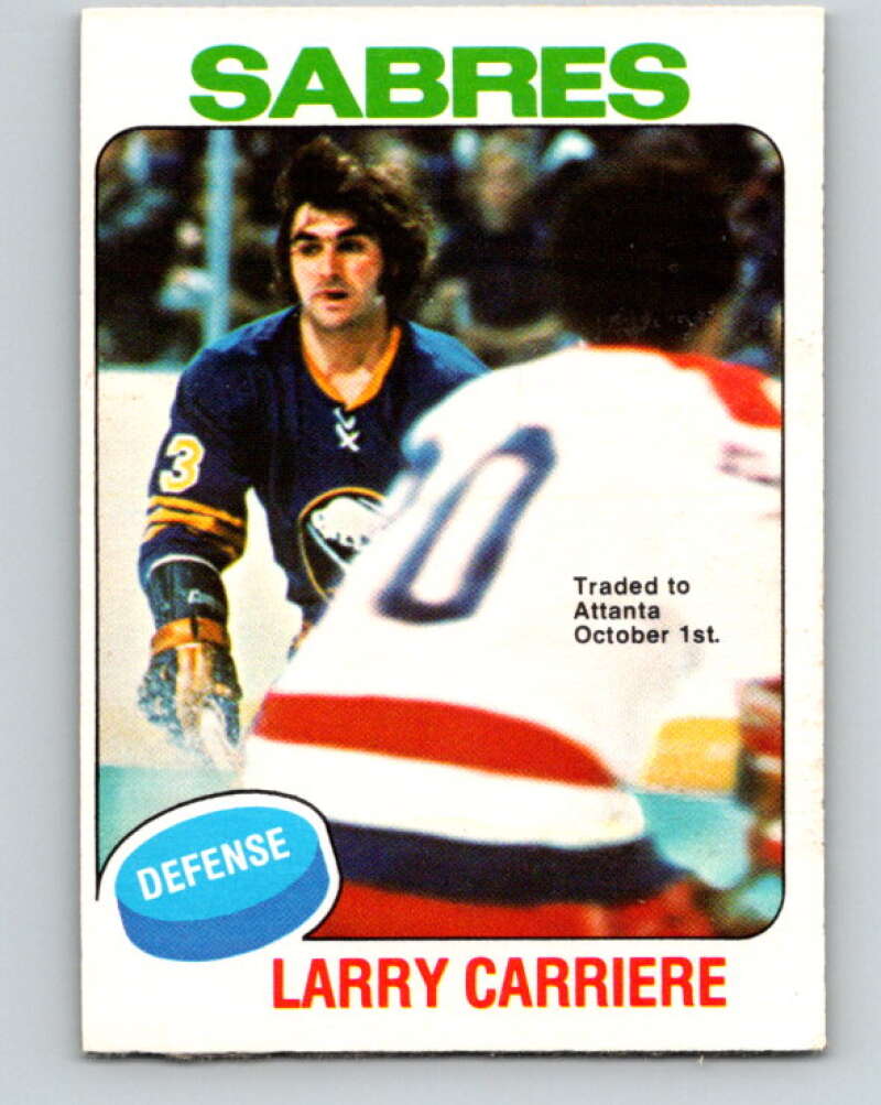 1975-76 O-Pee-Chee #154 Larry Carriere Buffalo Sabres V5852