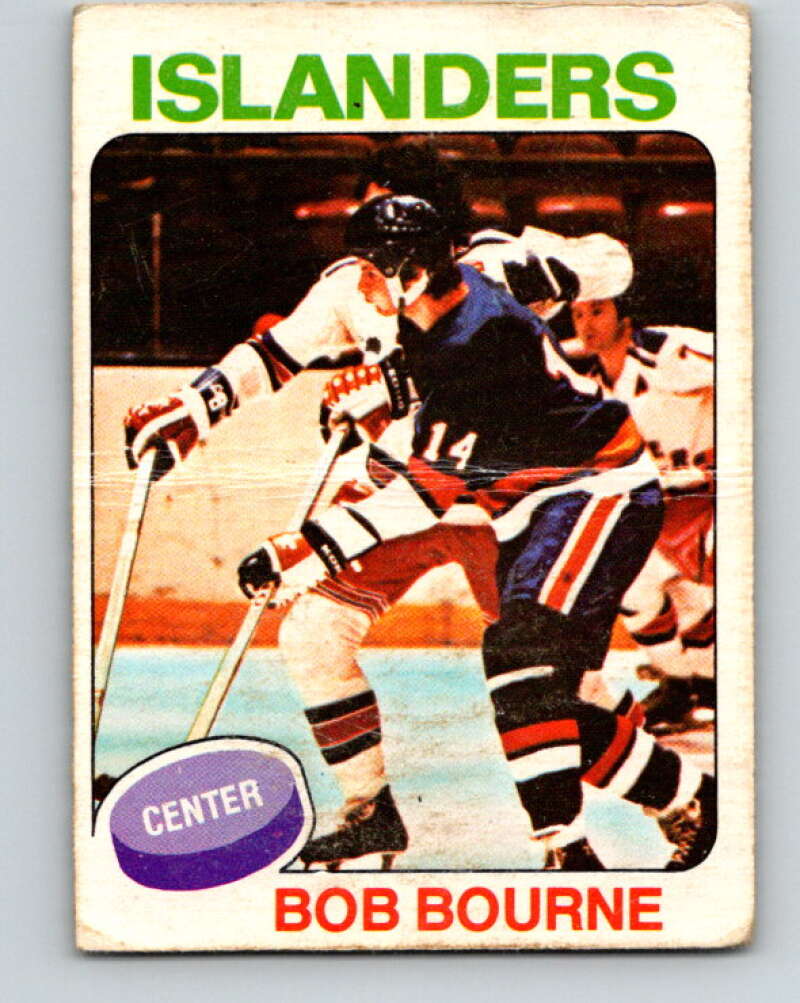 1975-76 O-Pee-Chee #163 Bob Bourne RC Rookie New York Islanders V5896