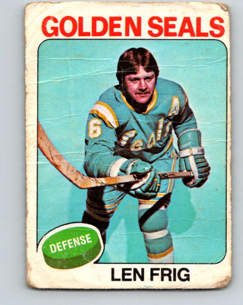 1975-76 O-Pee-Chee #174 Len Frig California Golden Seals V5942