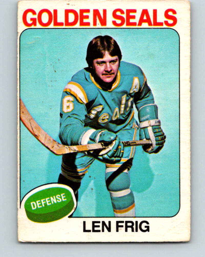1975-76 O-Pee-Chee #174 Len Frig California Golden Seals V5943
