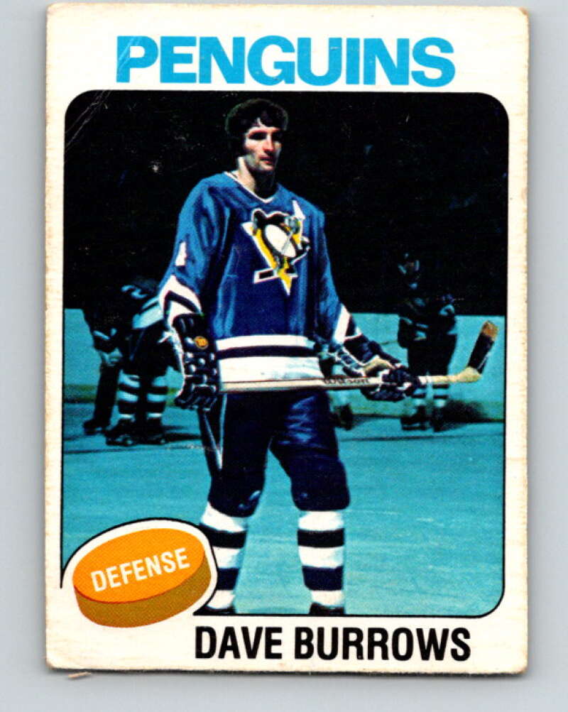 1975-76 O-Pee-Chee #186 Dave Burrows Pittsburgh Penguins V5995