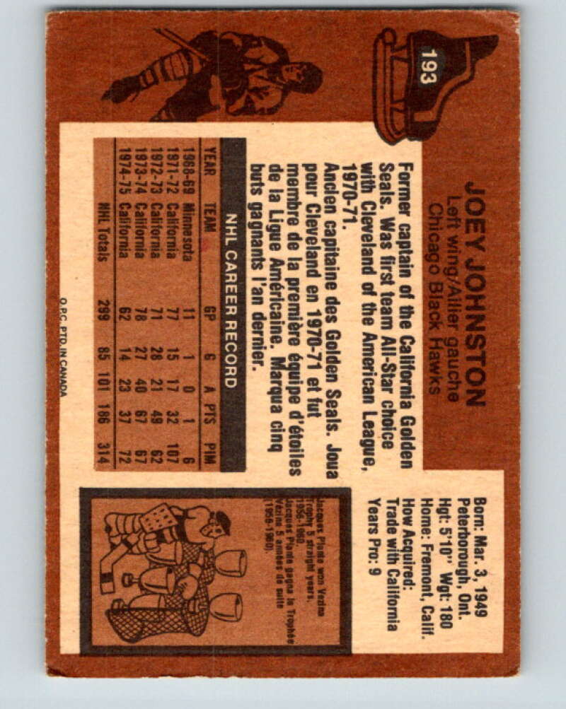 1975-76 O-Pee-Chee #192 Jerry Korab Buffalo Sabres V6013