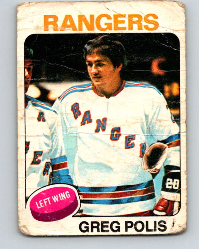 1975-76 O-Pee-Chee #201 Greg Polis New York Rangers V6046