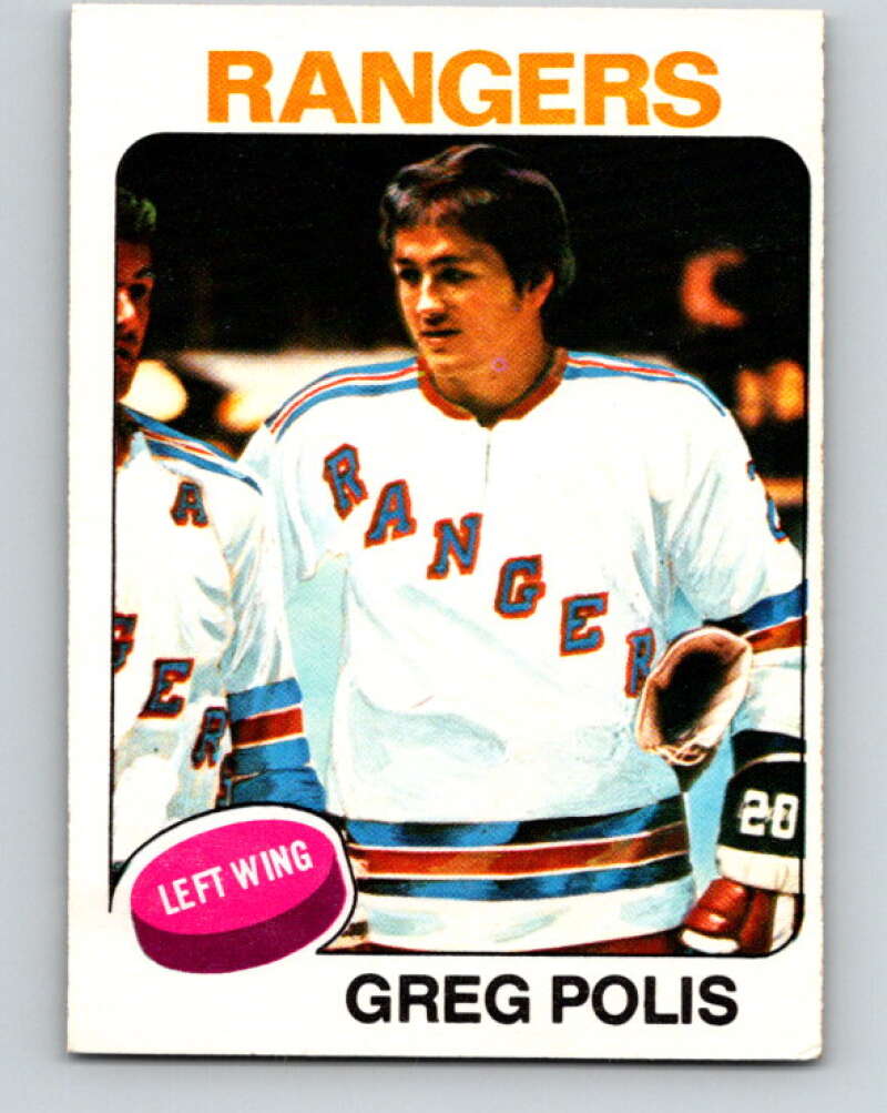 1975-76 O-Pee-Chee #201 Greg Polis New York Rangers V6047