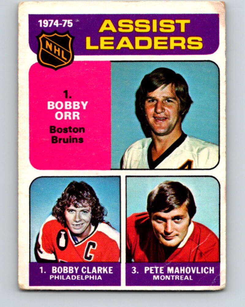 1975-76 O-Pee-Chee #209 Orr/Clarke LL Bruins/ Flyers V6087