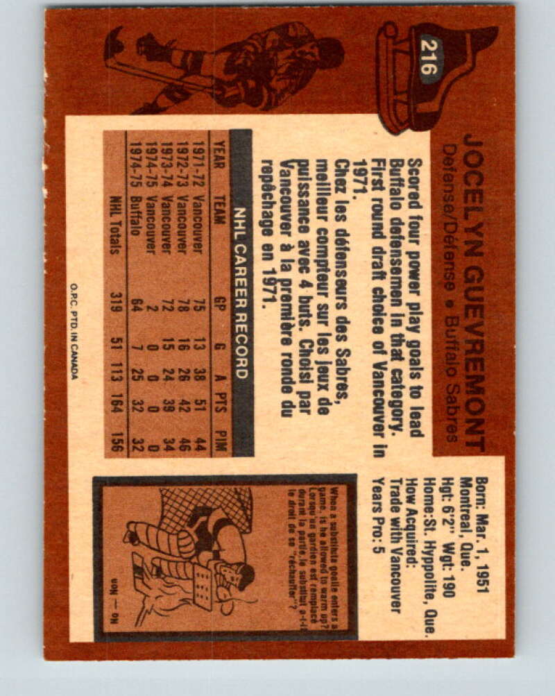 1975-76 O-Pee-Chee #215 Ken Hodge Boston Bruins V6114