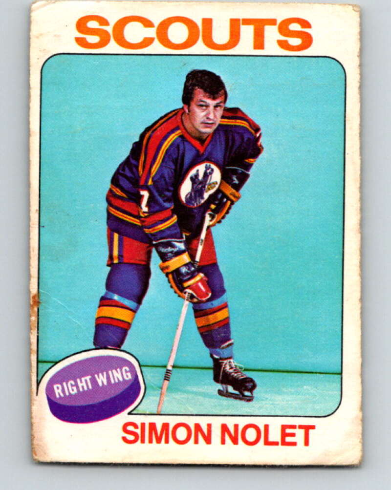 1975-76 O-Pee-Chee #220 Simon Nolet Kansas City Scouts V6135