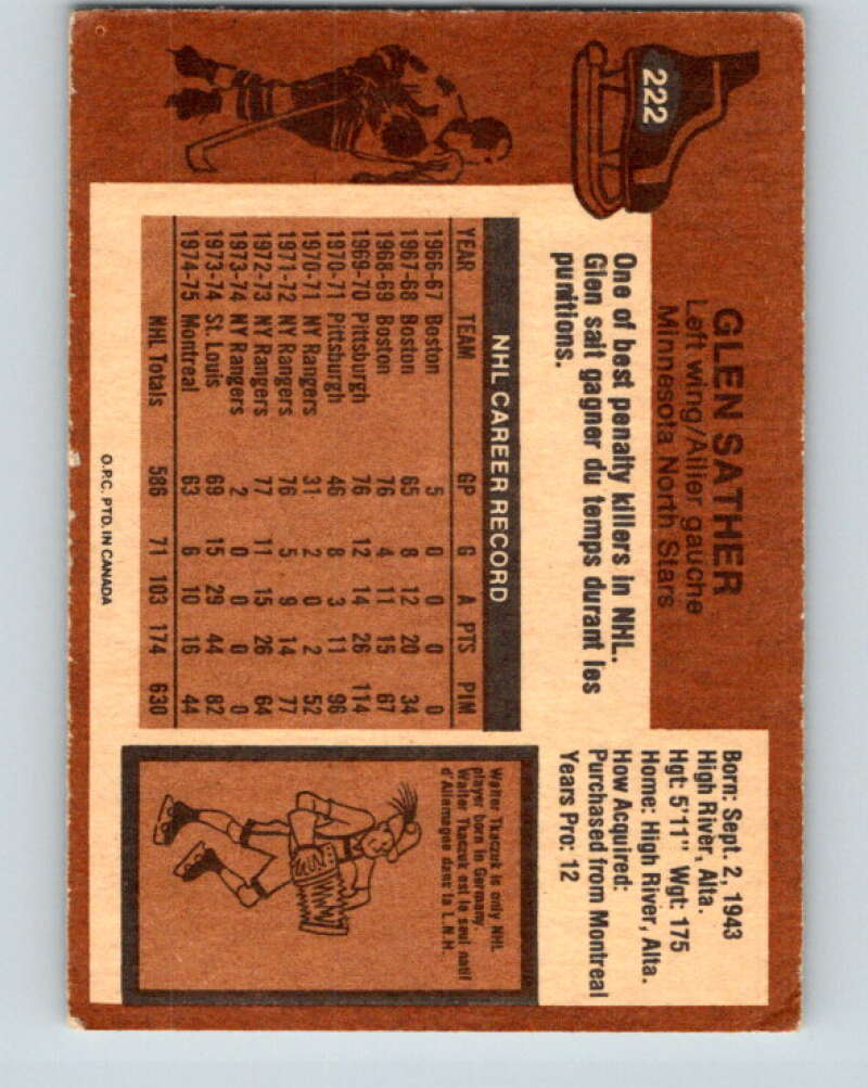 1975-76 O-Pee-Chee #221 Butch Goring Los Angeles Kings V6145