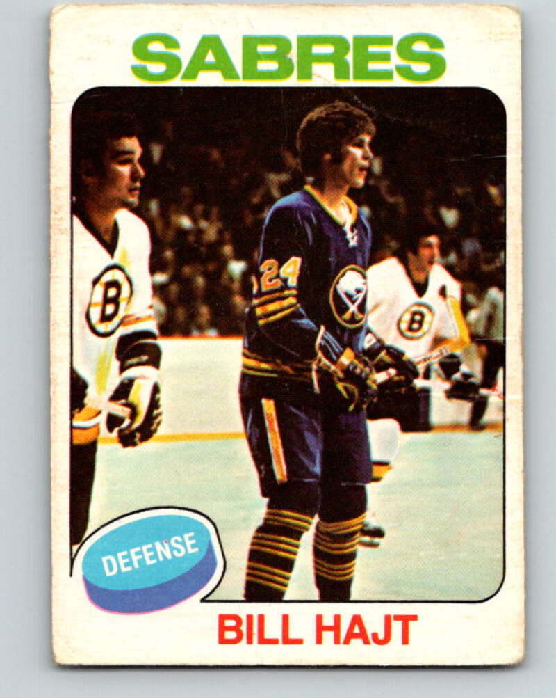 1975-76 O-Pee-Chee #233 Bill Hajt RC Rookie Buffalo Sabres V6197