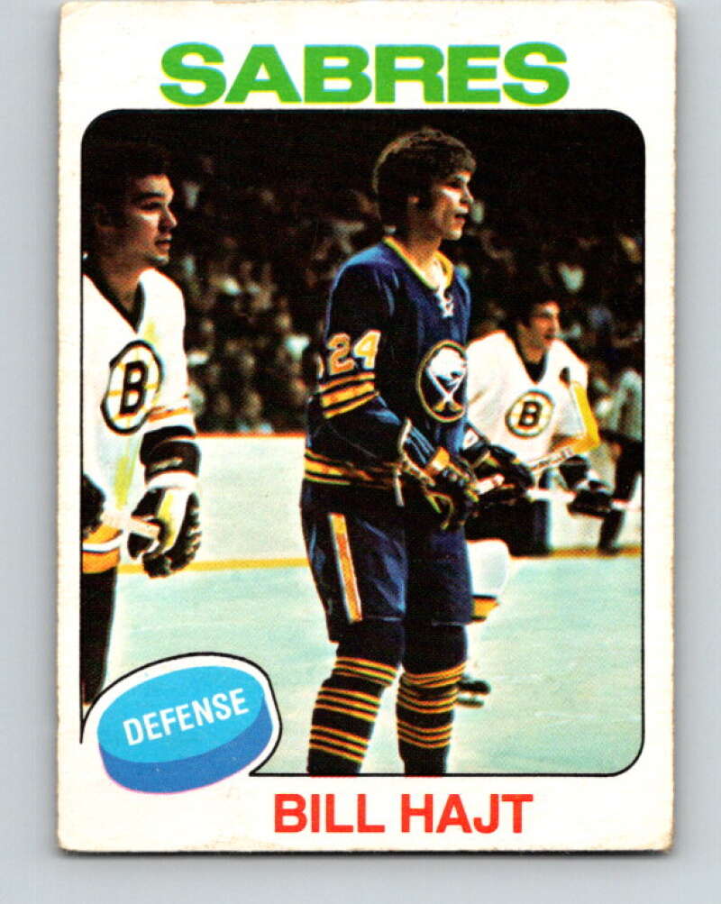 1975-76 O-Pee-Chee #233 Bill Hajt RC Rookie Buffalo Sabres V6198