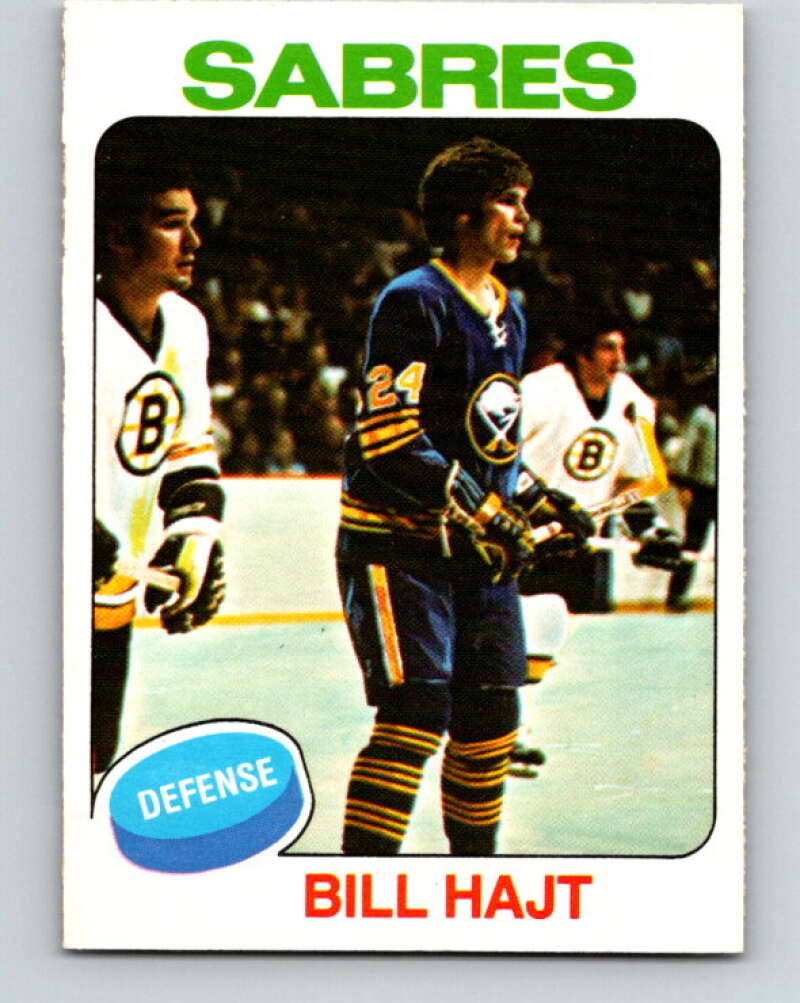 1975-76 O-Pee-Chee #233 Bill Hajt RC Rookie Buffalo Sabres V6199