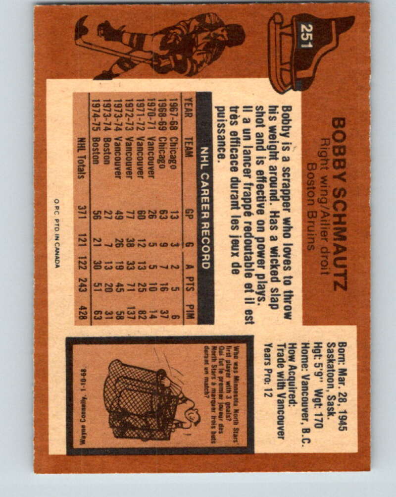 1975-76 O-Pee-Chee #250 Bobby Clarke Philadelphia Flyers V6284