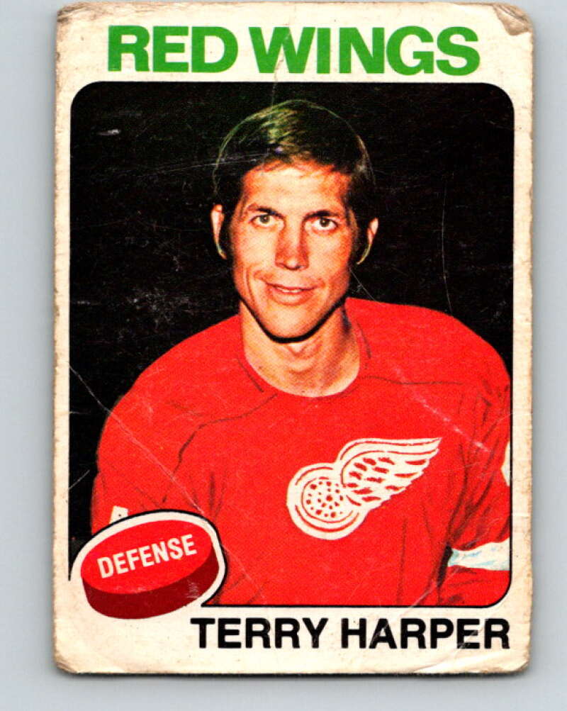 1975-76 O-Pee-Chee #255 Terry Harper Detroit Red Wings V6297