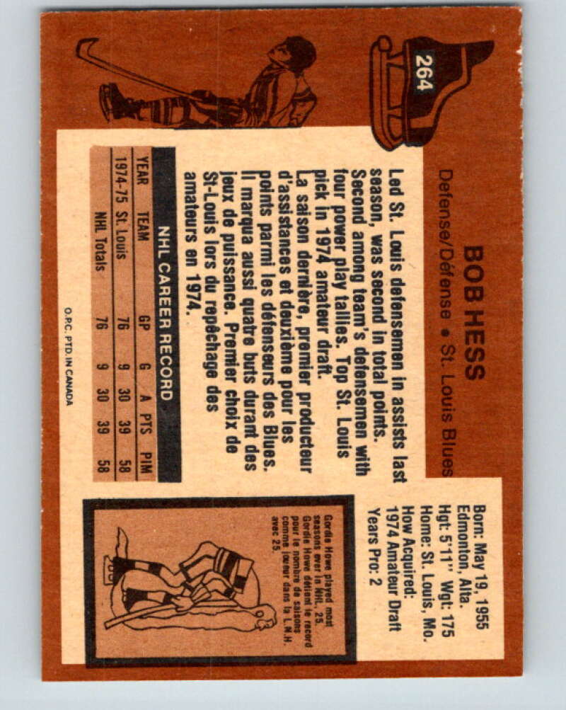 1975-76 O-Pee-Chee #263 J. Bob Kelly Pittsburgh Penguins V6345