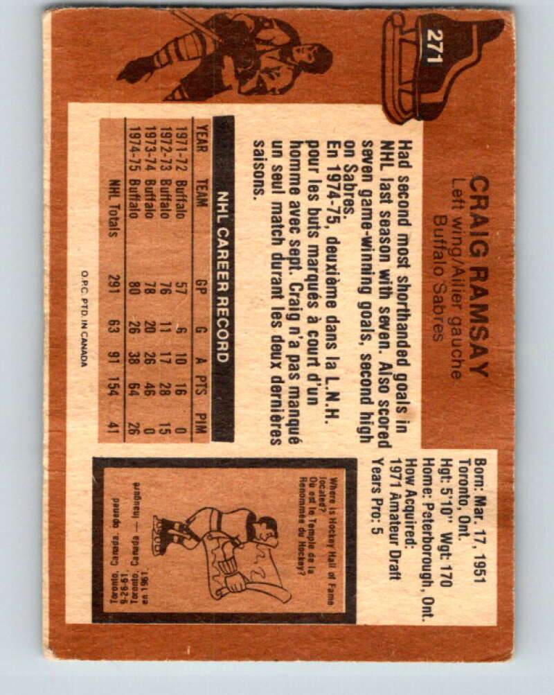 1975-76 O-Pee-Chee #270 Jim Neilson California Golden Seals V6381