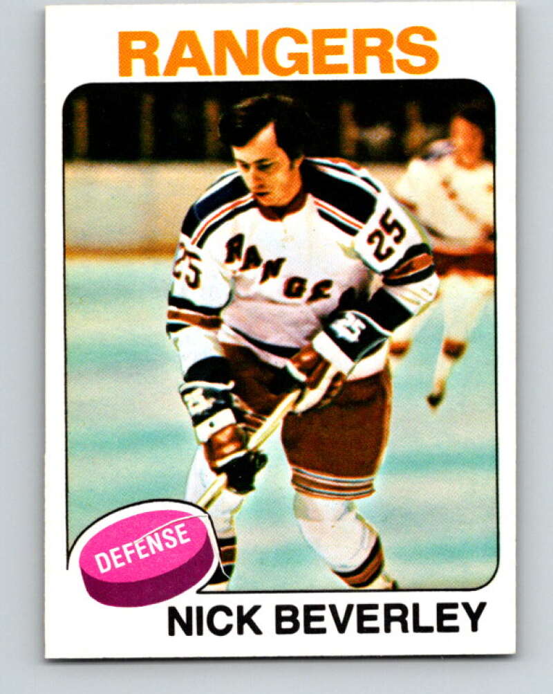 1975-76 O-Pee-Chee #279 Nick Beverley New York Rangers V6424
