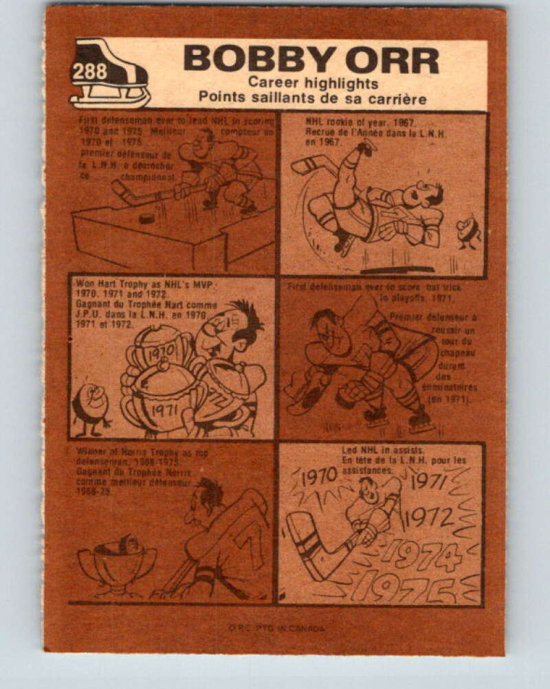 1975-76 O-Pee-Chee #288 Bobby Orr AS Boston Bruins V6470