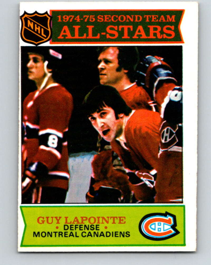 1975-76 O-Pee-Chee #293 Guy Lapointe AS Montreal Canadiens V6491