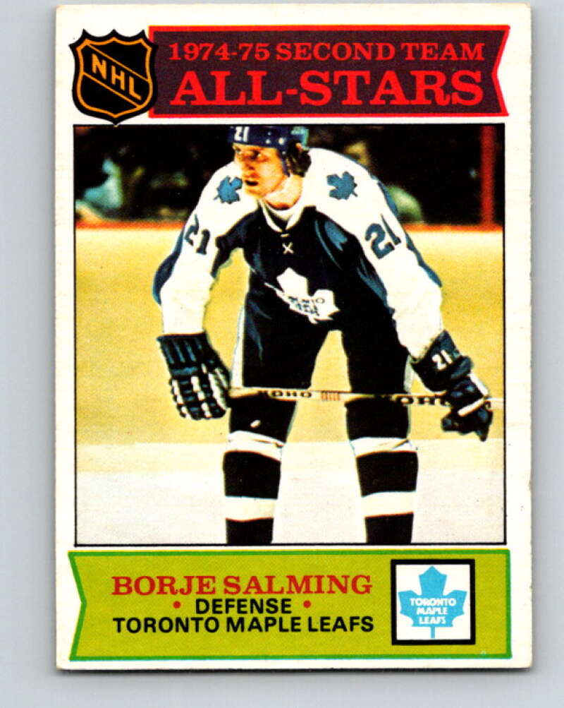 1975-76 O-Pee-Chee #294 Borje Salming AS Toronto Maple Leafs V6499