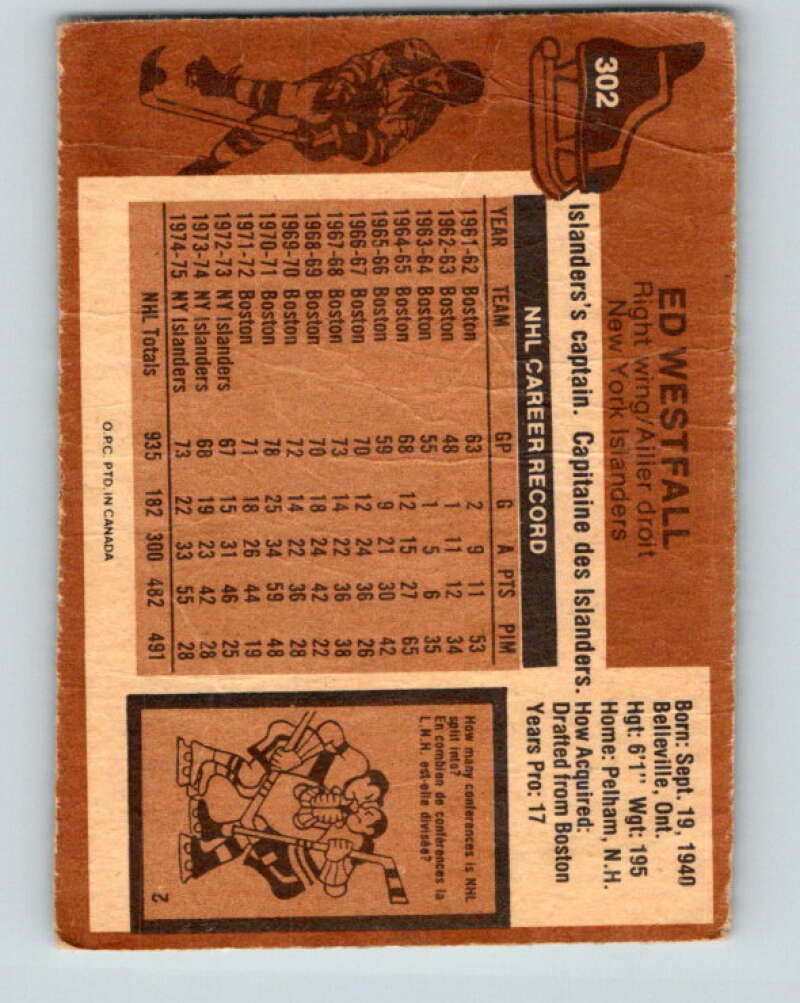 1975-76 O-Pee-Chee #303 Pete Stemkowski New York Rangers V6538