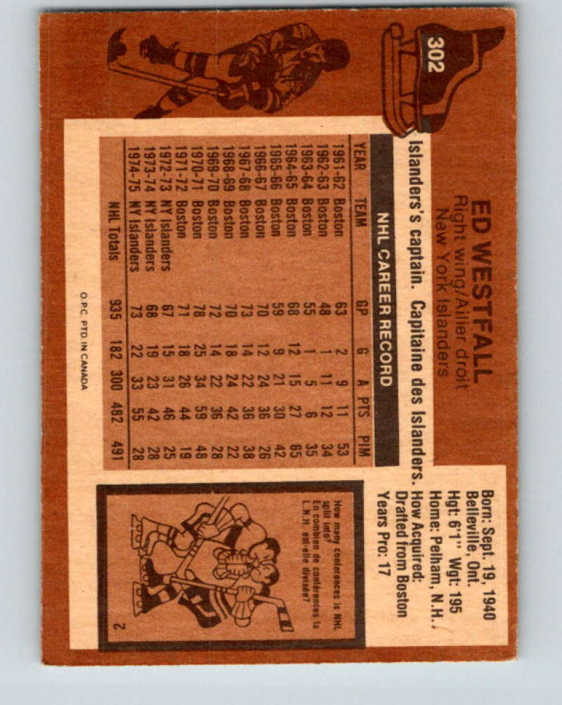 1975-76 O-Pee-Chee #303 Pete Stemkowski New York Rangers V6539