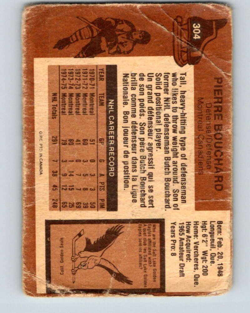 1975-76 O-Pee-Chee #305 Pierre Larouche RC Rookie Pittsburgh Penguins V6554