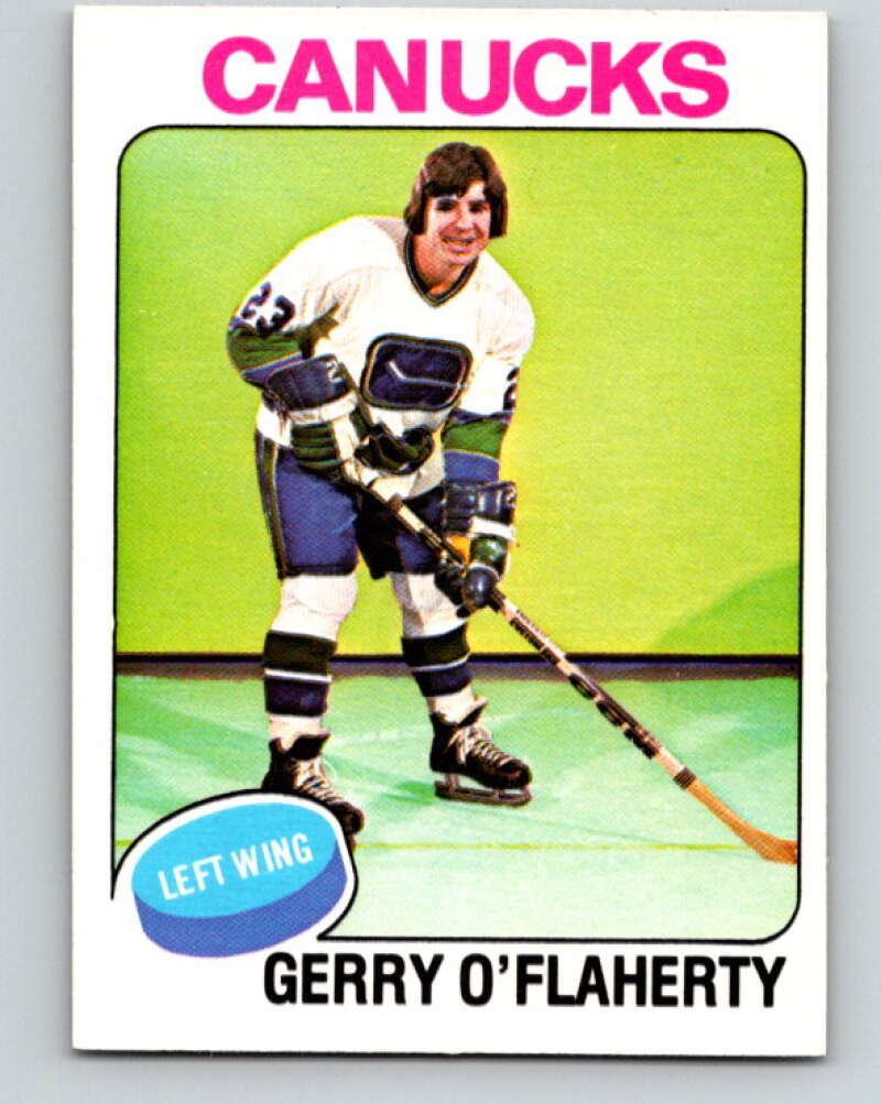 1975-76 O-Pee-Chee #307 Gerry O'Flaherty Vancouver Canucks V6565