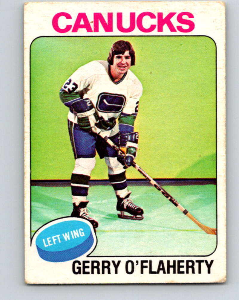 1975-76 O-Pee-Chee #307 Gerry O'Flaherty Vancouver Canucks V6569