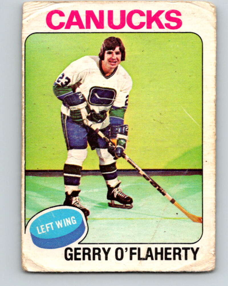 1975-76 O-Pee-Chee #307 Gerry O'Flaherty Vancouver Canucks V6571